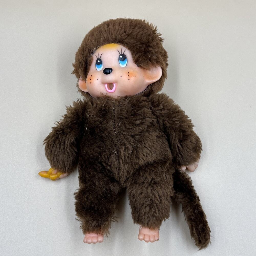 Vintage Russ Berrie THUMKEY Plush Monkey Banana Sucker 7"